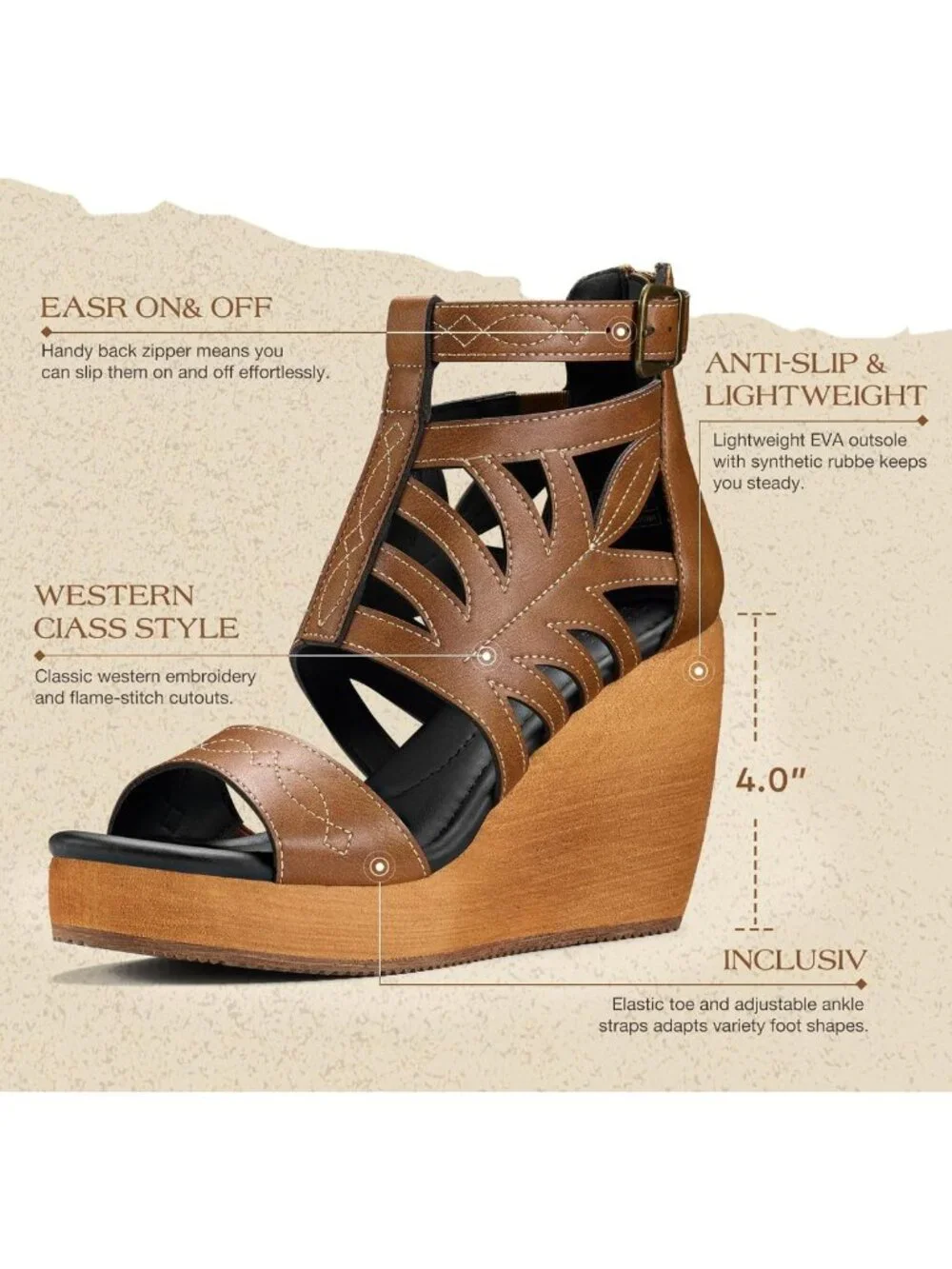 Stylish Women's Wedge Platform Sandals - Chic High Heels for Summer Fashion